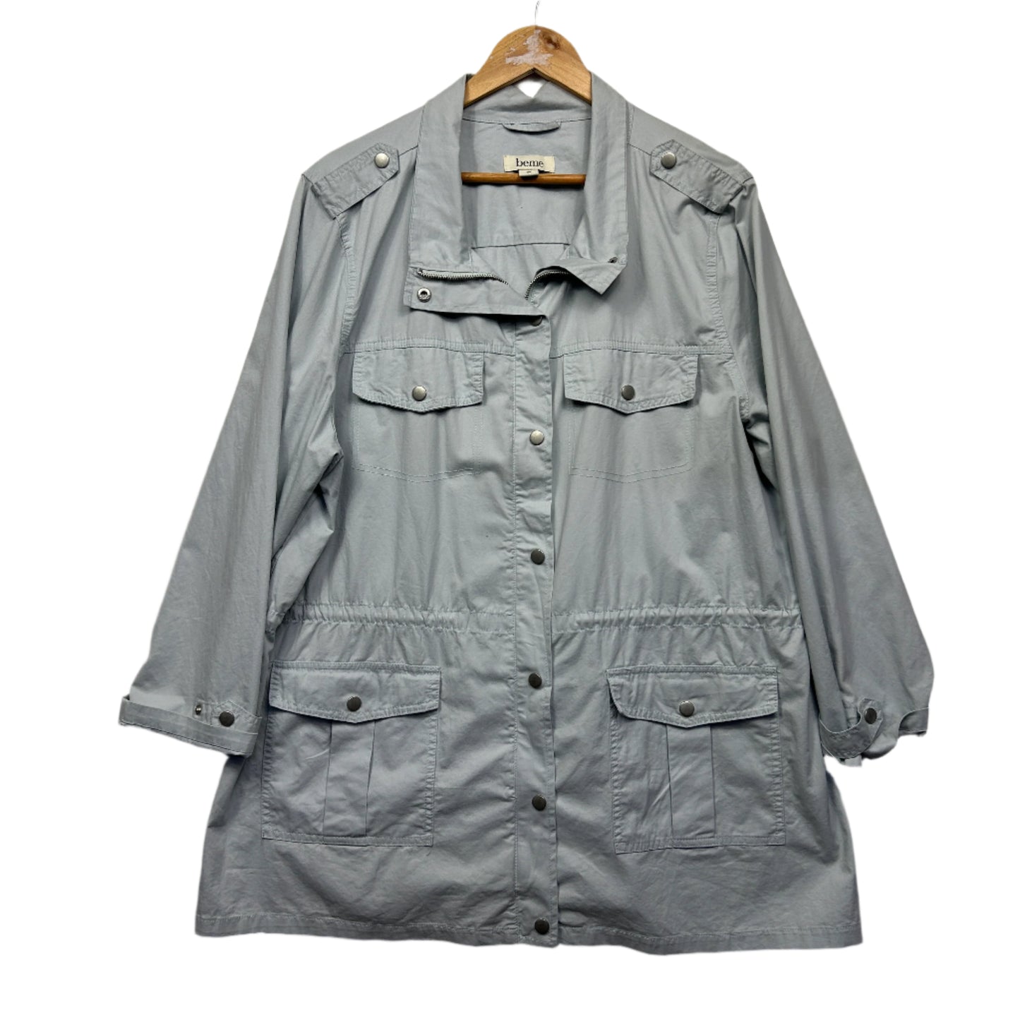 beme Lightweight Jacket Size 18 Grey Long Sleeve Pockets