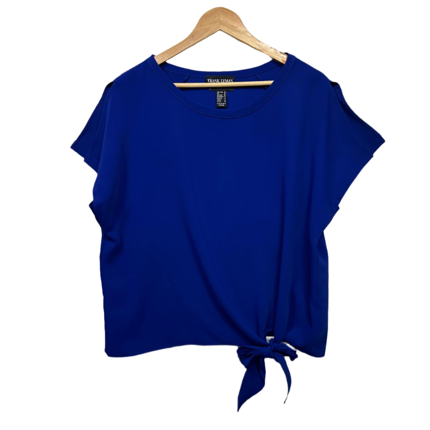 Frank Lyman Top Size 14 16 Blue Short Sleeve