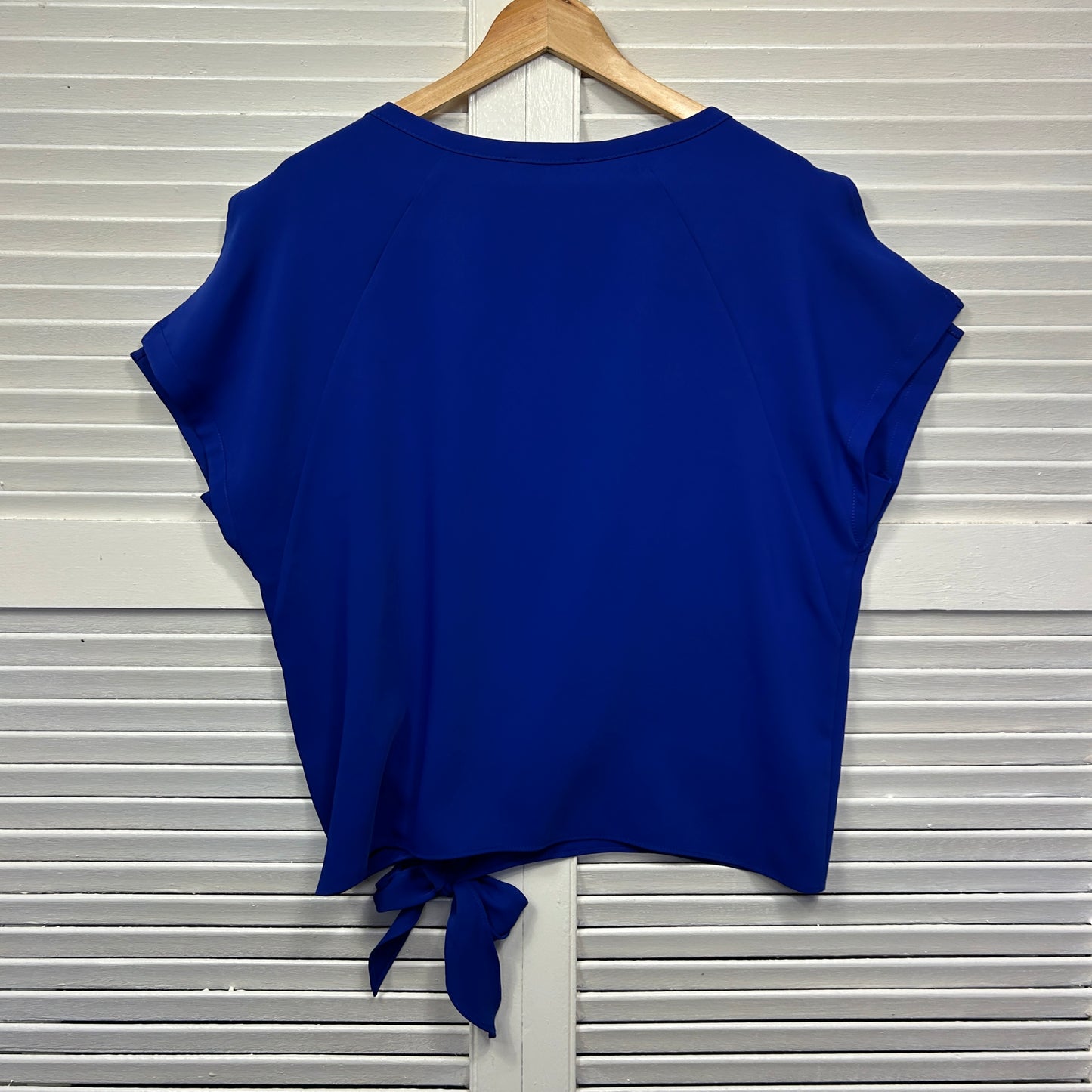 Frank Lyman Top Size 14 16 Blue Short Sleeve