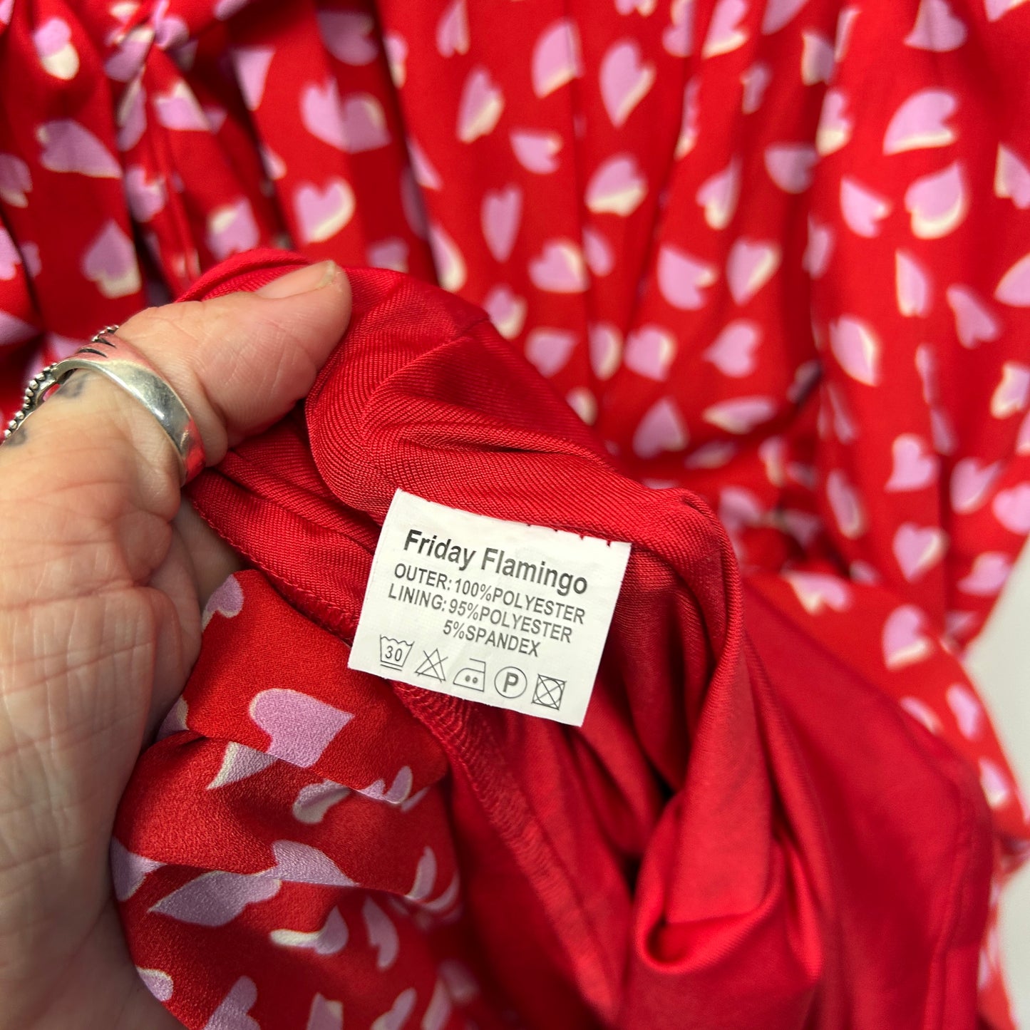 Friday Flamingo Maxi Dress Size 22 (5) Pink Purple Hearts Pockets
