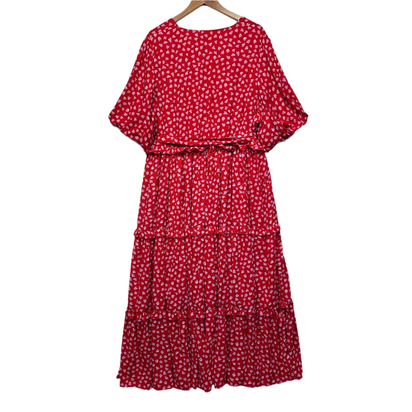 Friday Flamingo Maxi Dress Size 22 (5) Pink Purple Hearts Pockets