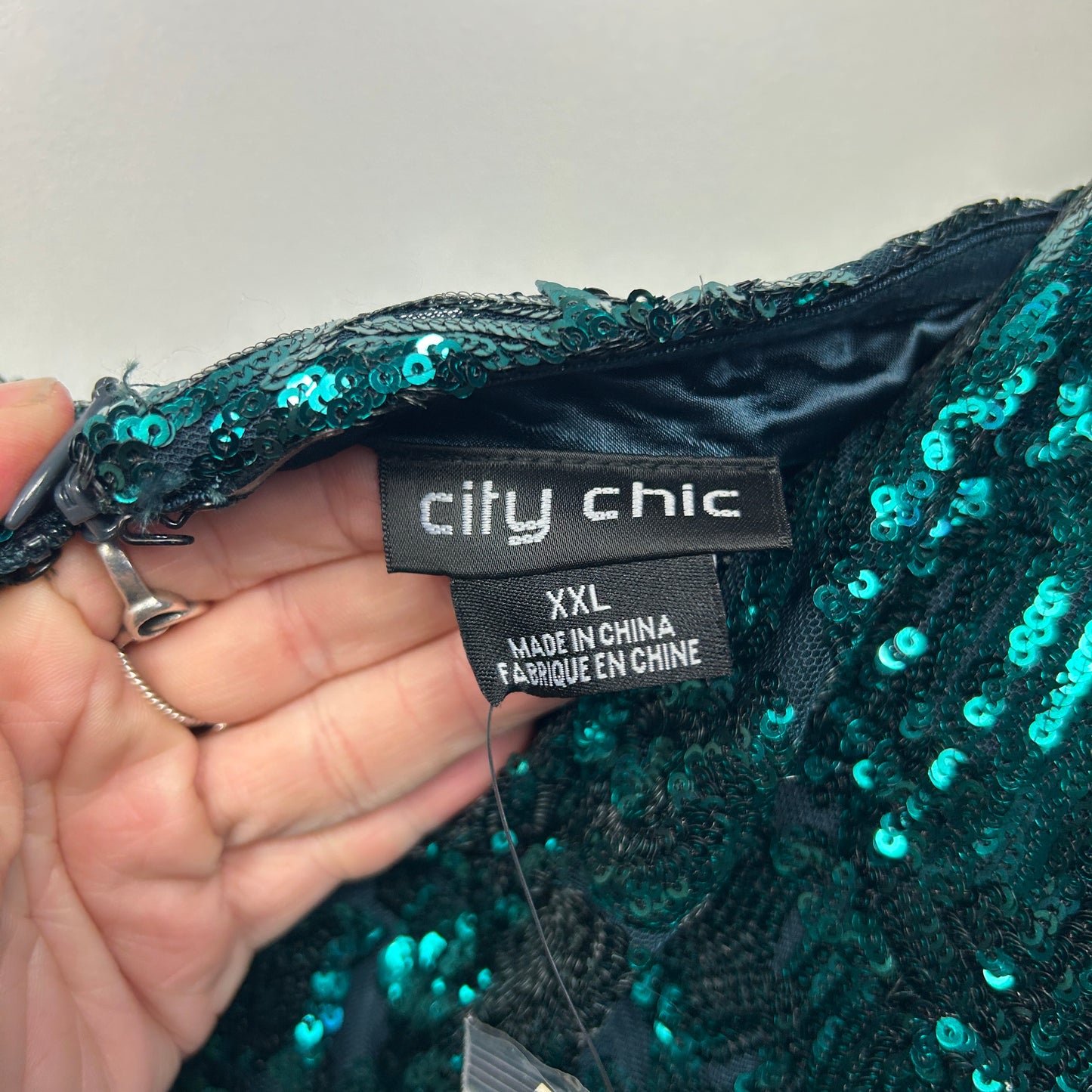 City Chic Sequin Dress Size 24 26 Green Formal Evening New RRP $199.95