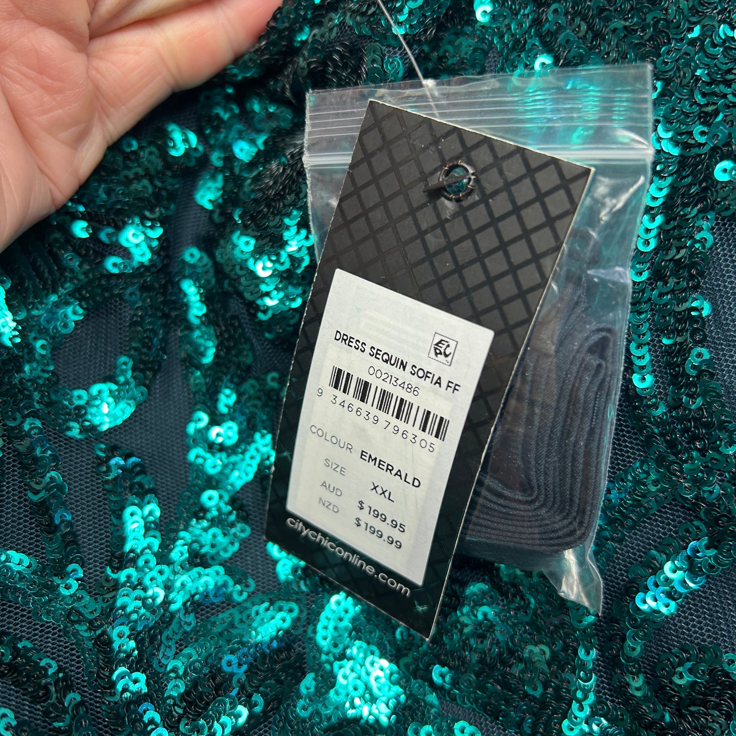 City Chic Sequin Dress Size 24 26 Green Formal Evening New RRP $199.95