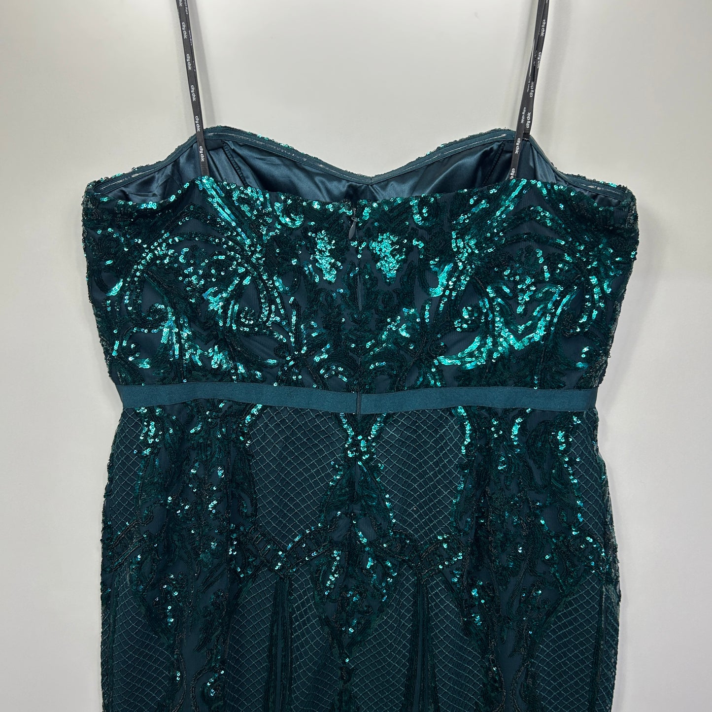 City Chic Sequin Dress Size 24 26 Green Formal Evening New RRP $199.95
