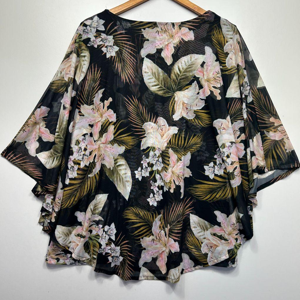 Millers Black Floral Top - Size 22