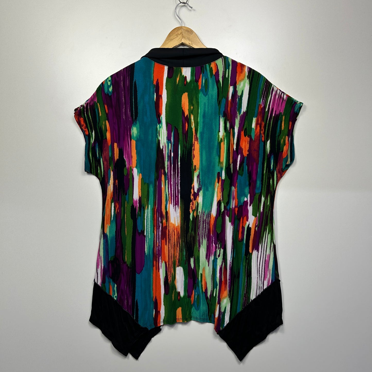 Taking Shape Top Size 12 14 XXS Short Sleeve Multicoloured