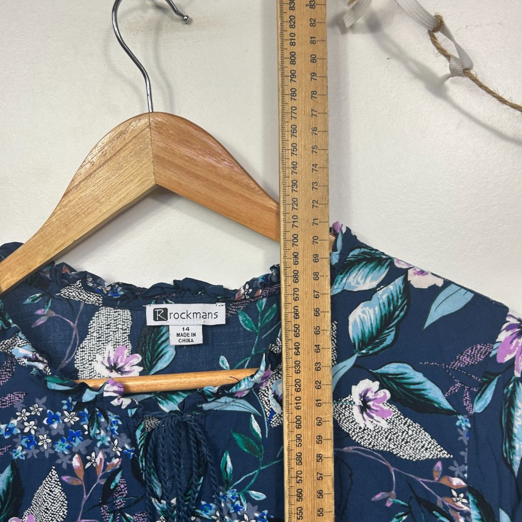 Rockmans Navy Top - Size 14