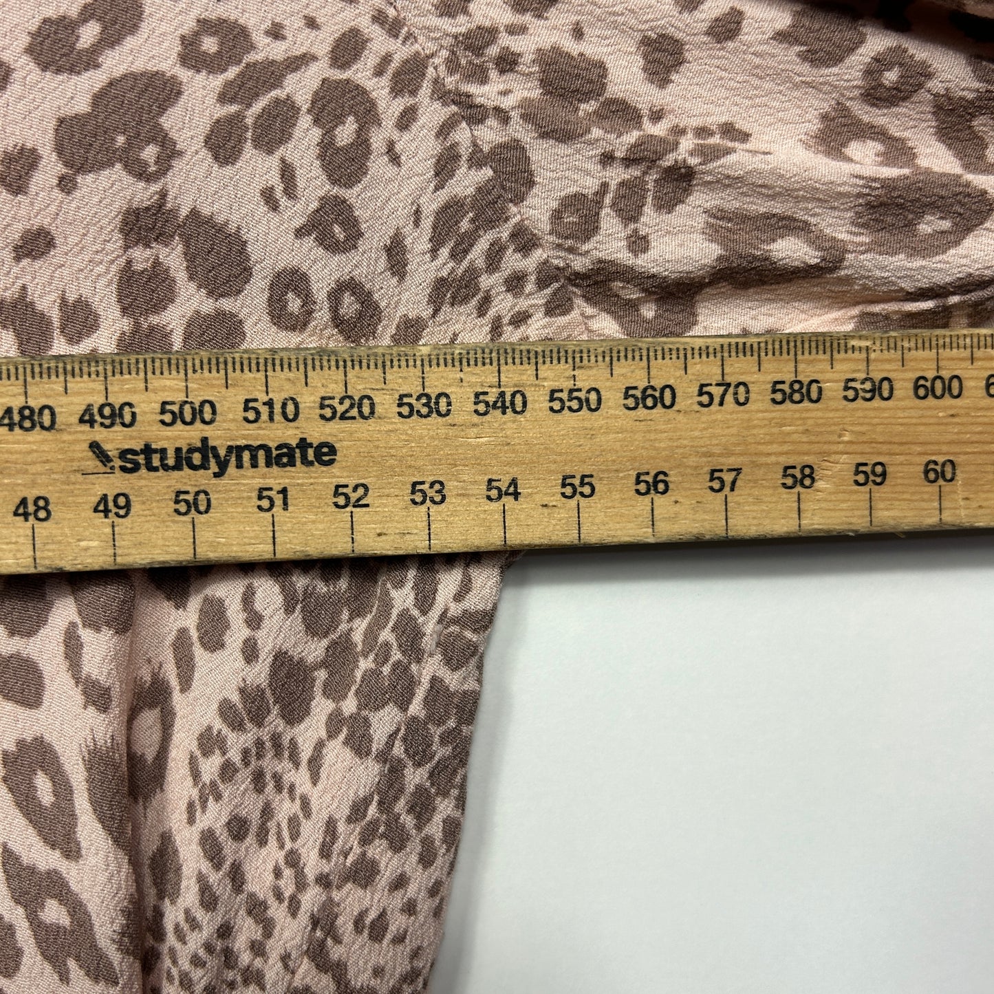 JAG Top Size 16 Long Sleeve Biege Viscose Animal Print