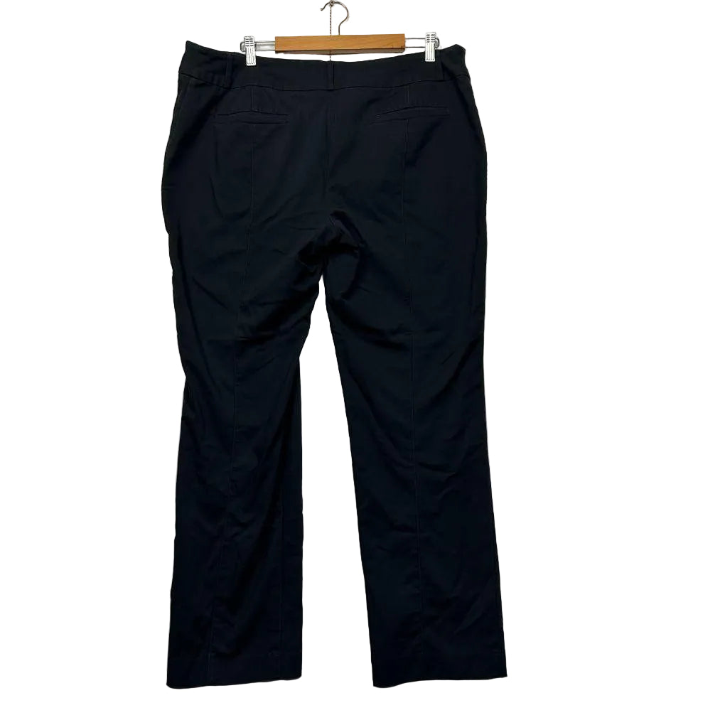 Jacqui E Black Cotton Pants - Size 18