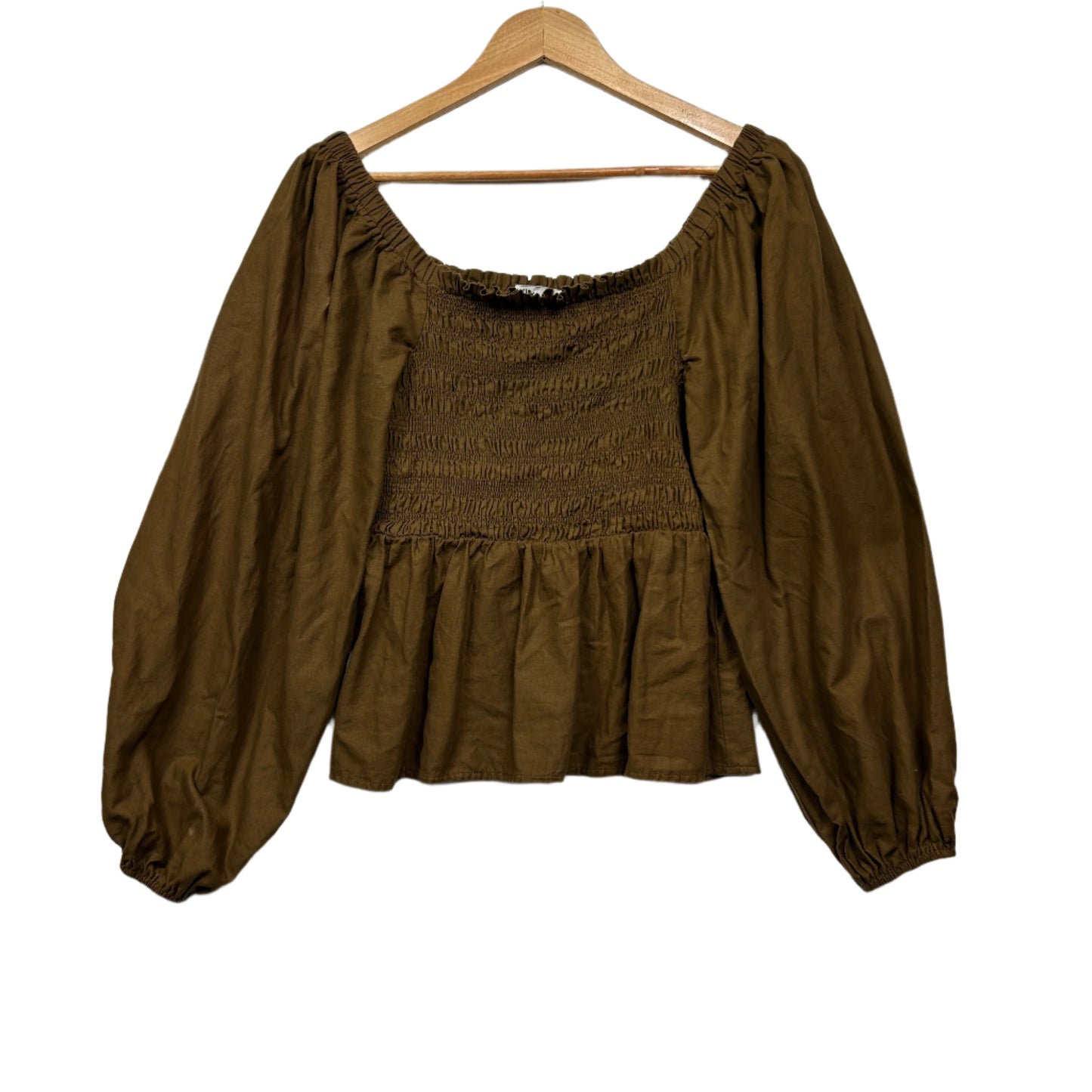 Ally Top Size 14 Long Billow Sleeve Ruched