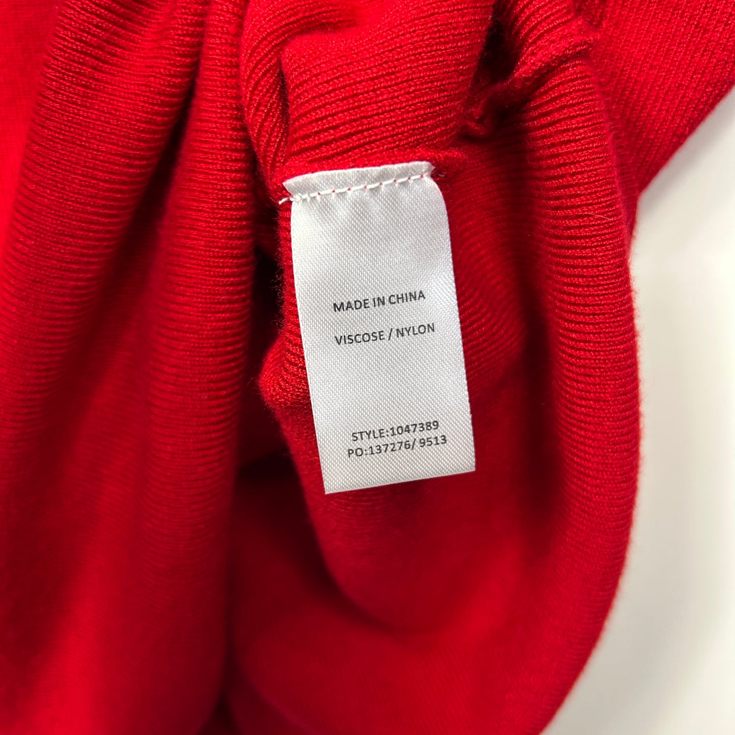 Rockmans Top Size 14 Larger Red Long Sleeve Asymmetric Hem