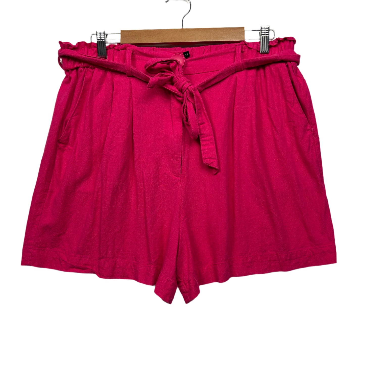 Portmans Shorts Size 14 Pink Pockets Linen Blend