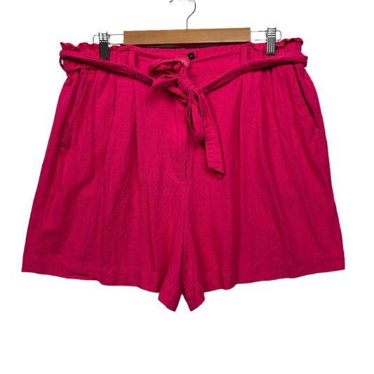 Portmans Shorts Size 14 Pink Pockets Linen Blend