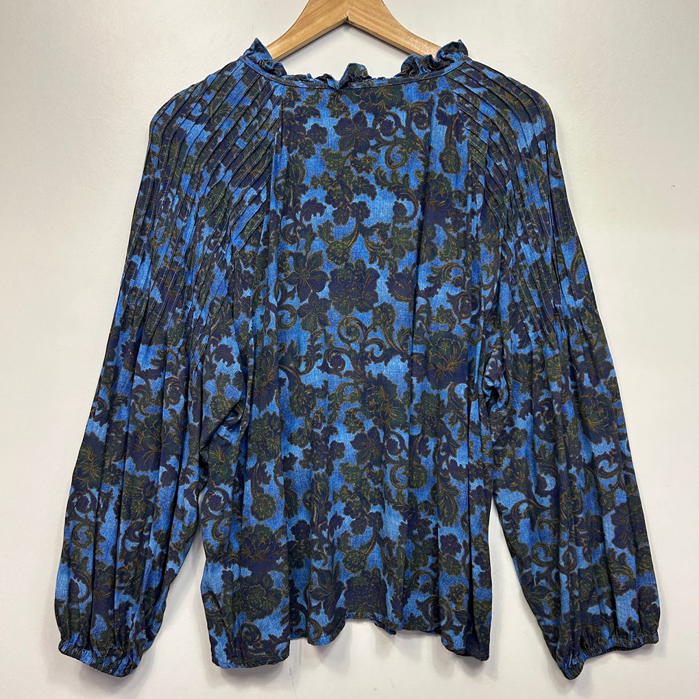 Sussan Blue Floral Top - Size 18