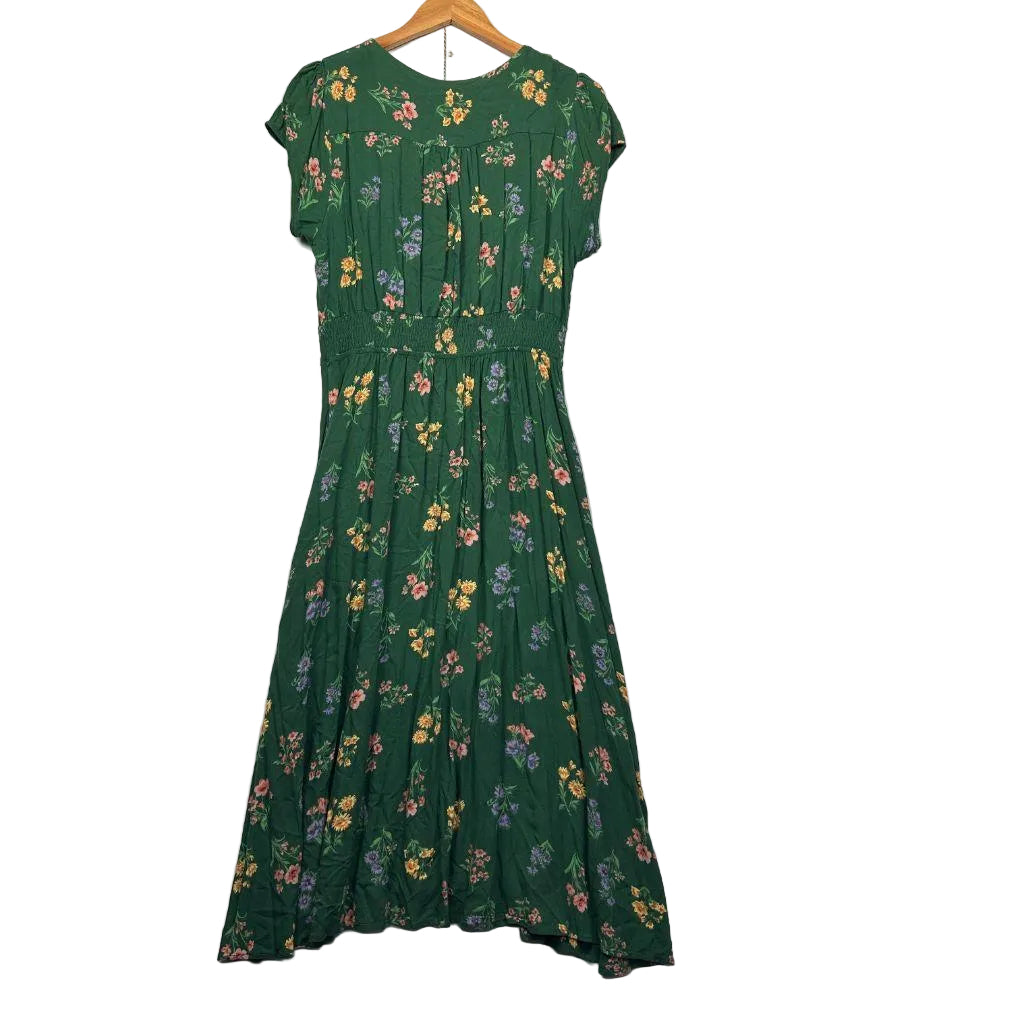 Mombasa Rose Green Floral Dress - Size XL