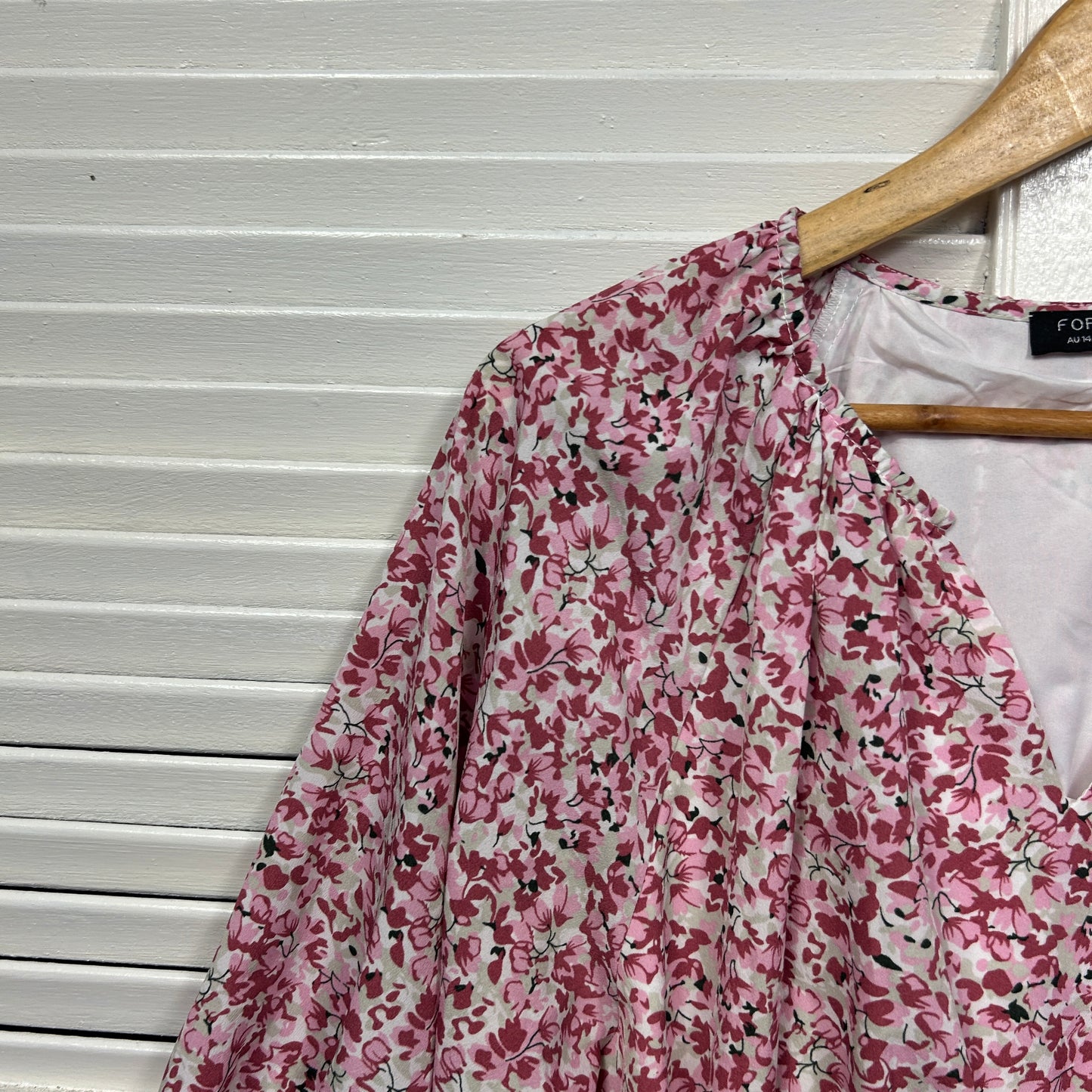 Forecast Dress Sizes 14 Pink Floral Short Sleeve