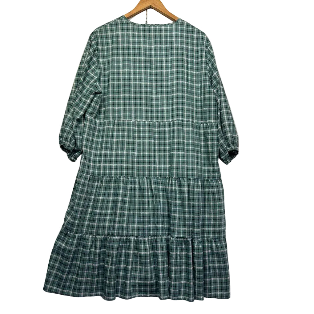 Betty Basics Green Check Dress - Size 16