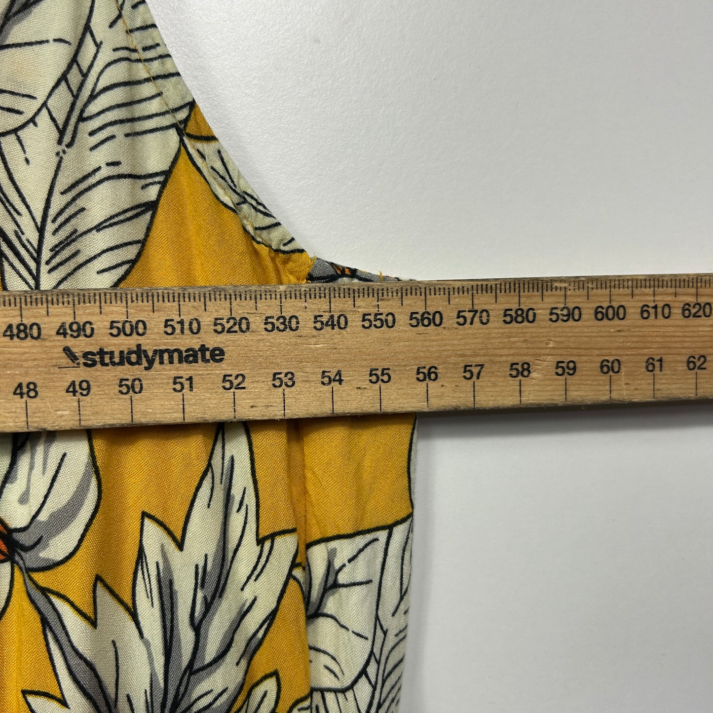 Caroline Morgan Dress Size 14 Mustard Sleeveless Floral Viscose