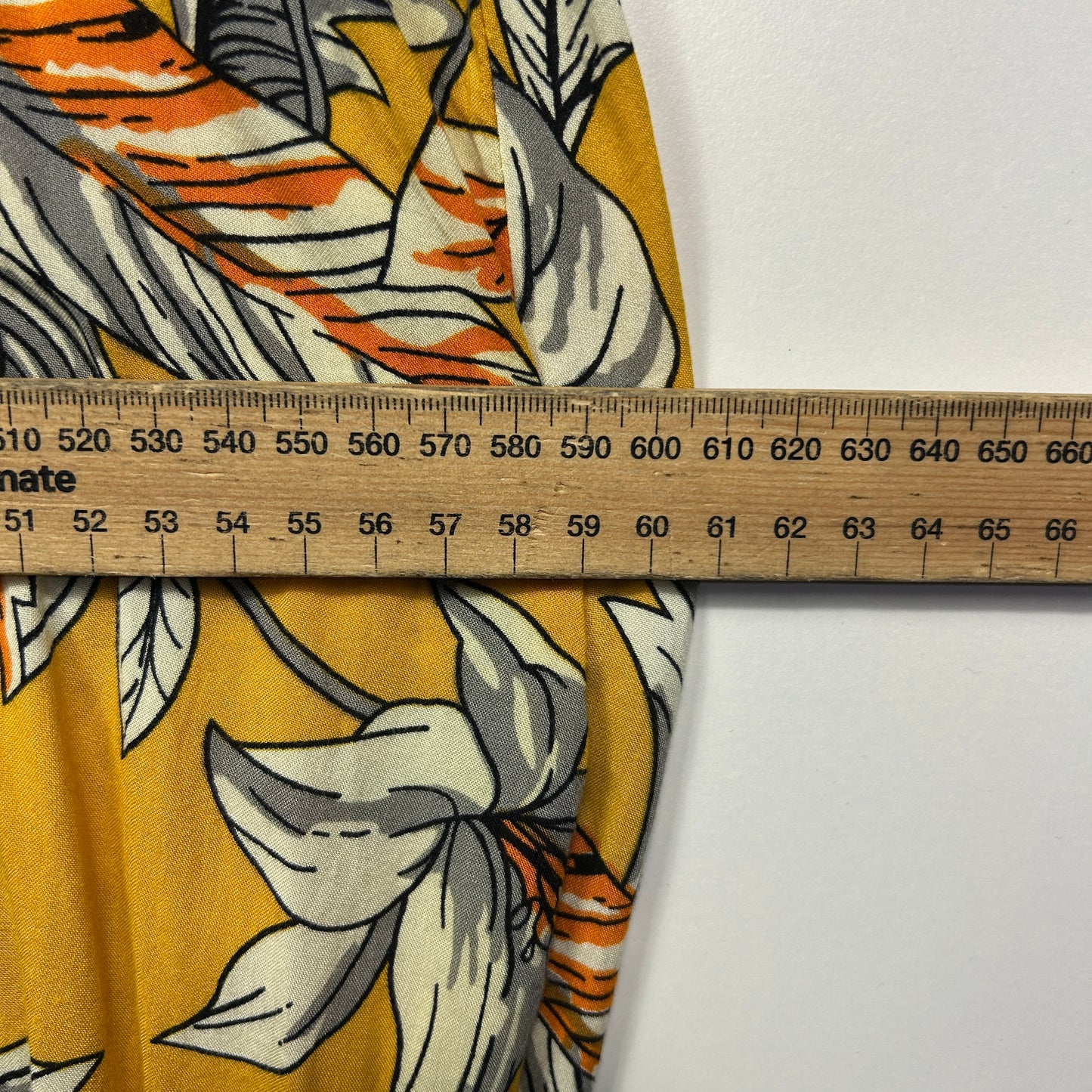Caroline Morgan Dress Size 14 Mustard Sleeveless Floral Viscose