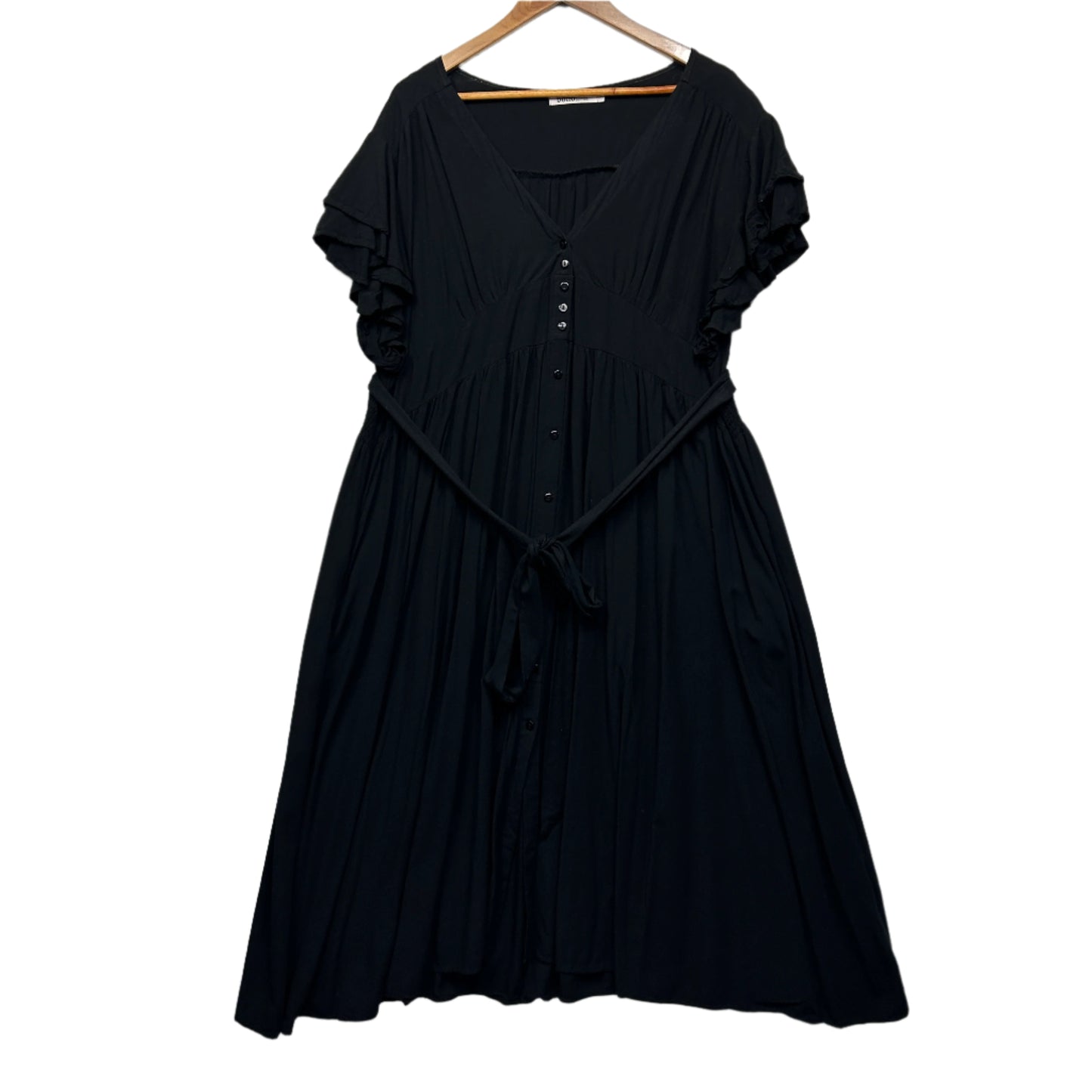 Boho Australia Maxi Dress Size 20 22 4XL Black Short Sleeve Pockets