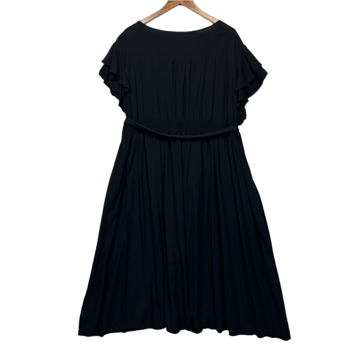 Boho Australia Maxi Dress Size 20 22 4XL Black Short Sleeve Pockets