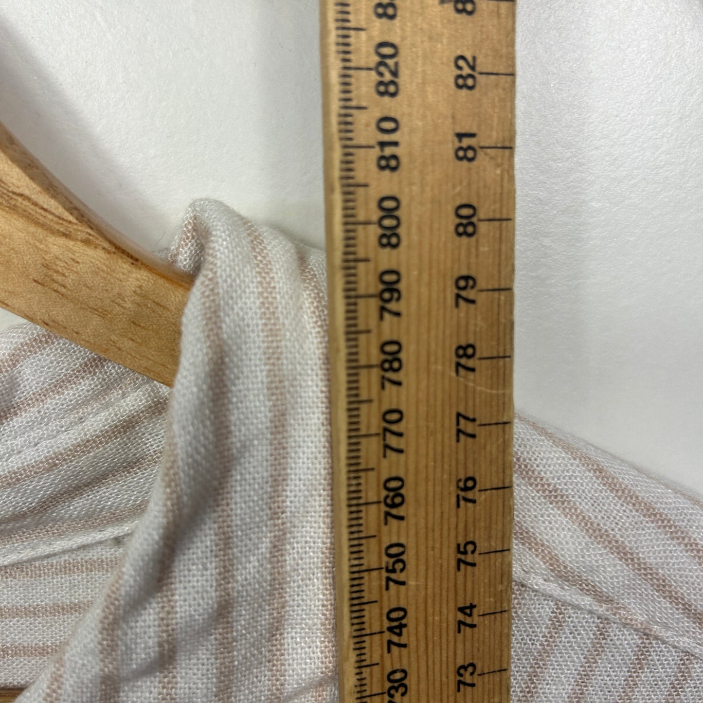 Beme White Linen Blend Striped Button Up Shirt - Size 24