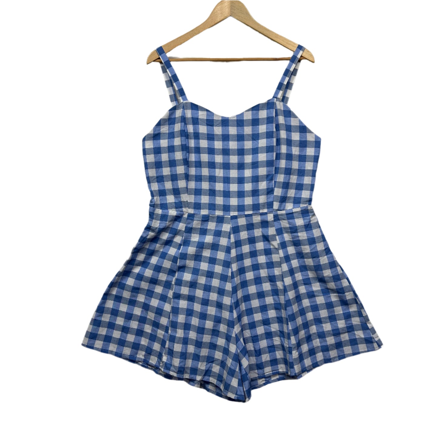 Shein Curve Playsuit Size 1XL 16 18 Gingham Check