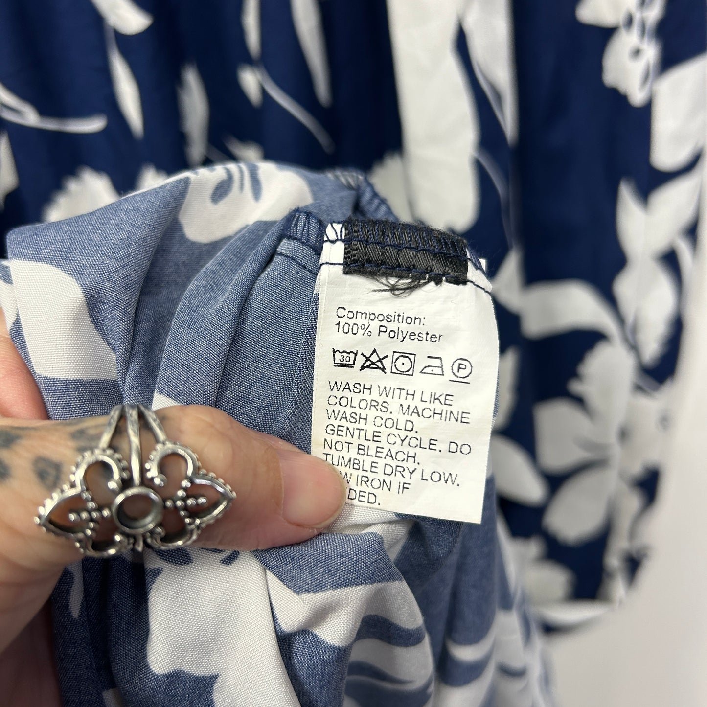 Shein Curve Maxi Dress Size 16 18 Navy White Floral
