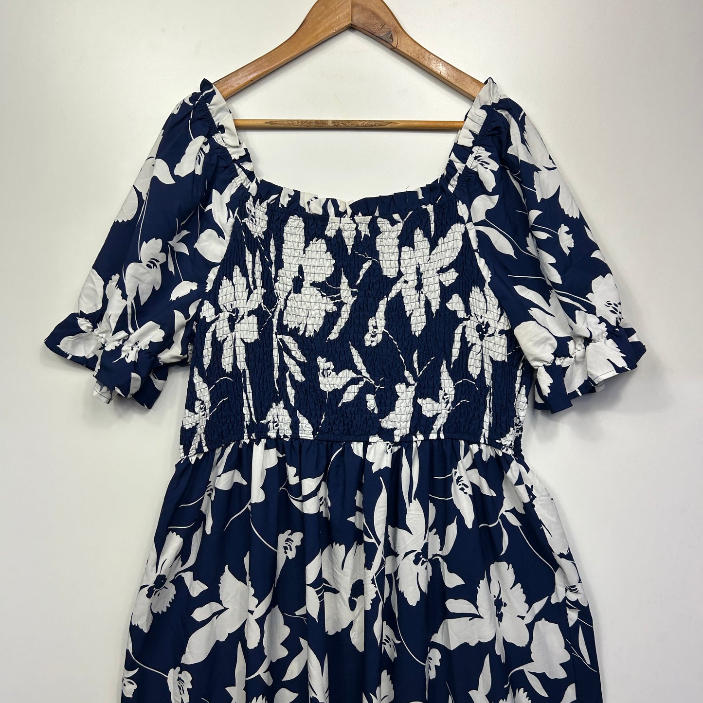 Shein Curve Maxi Dress Size 16 18 Navy White Floral