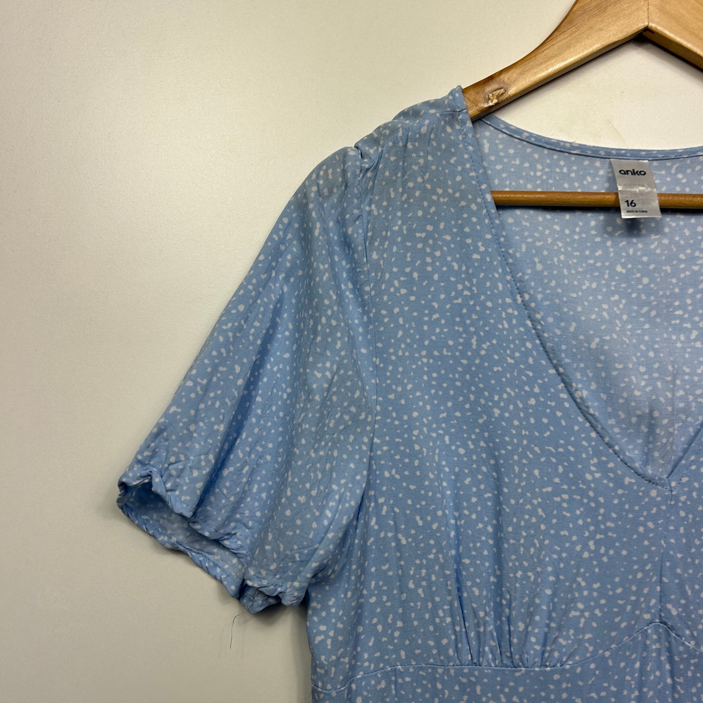 Anko Dress Size 16 Blue Short Sleeve Viscose