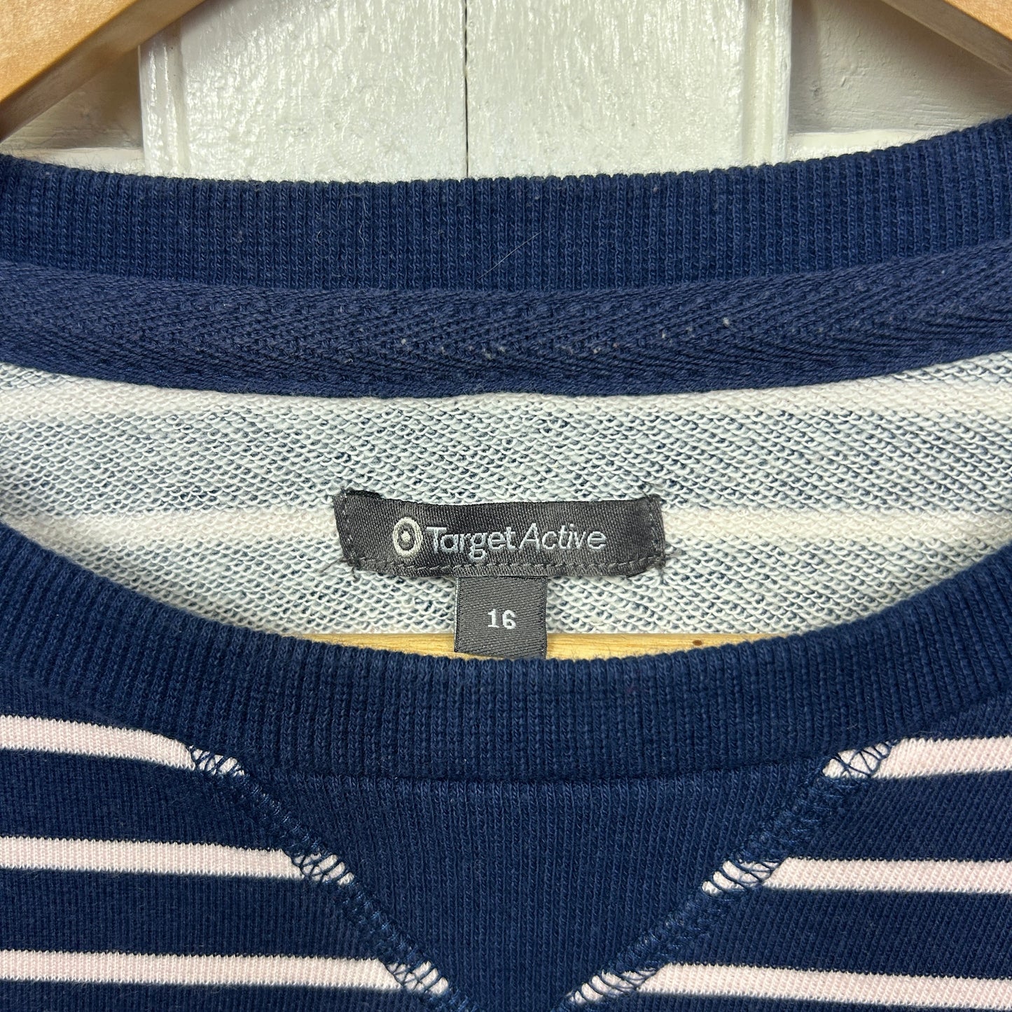 Target Active Pullover Sweater Size 16 Long Sleeve Blue Striped