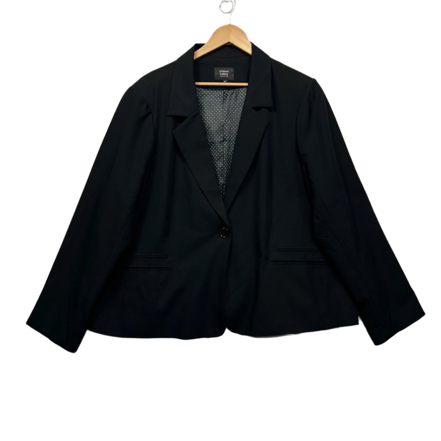 Studio Curve Collection Jacket Blazer Size 24 Black Long Sleeve