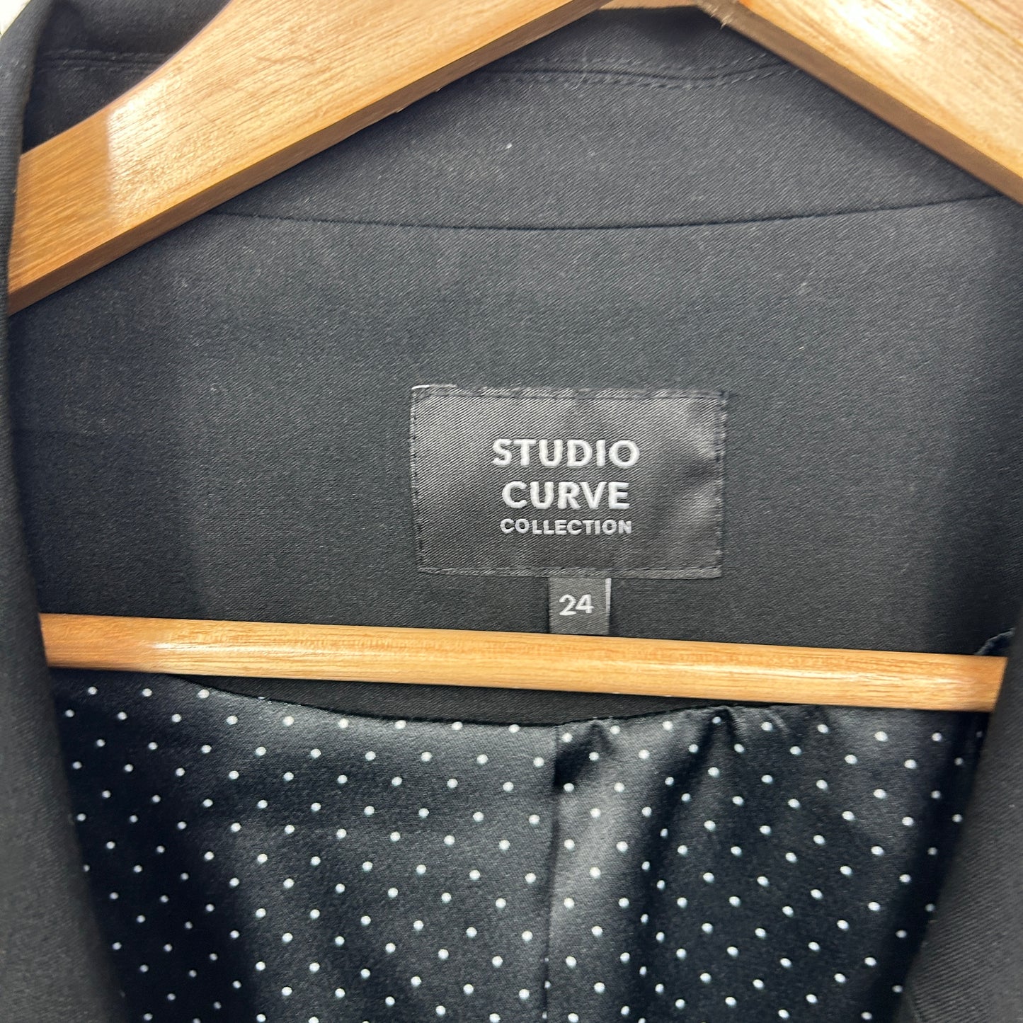 Studio Curve Collection Jacket Blazer Size 24 Black Long Sleeve