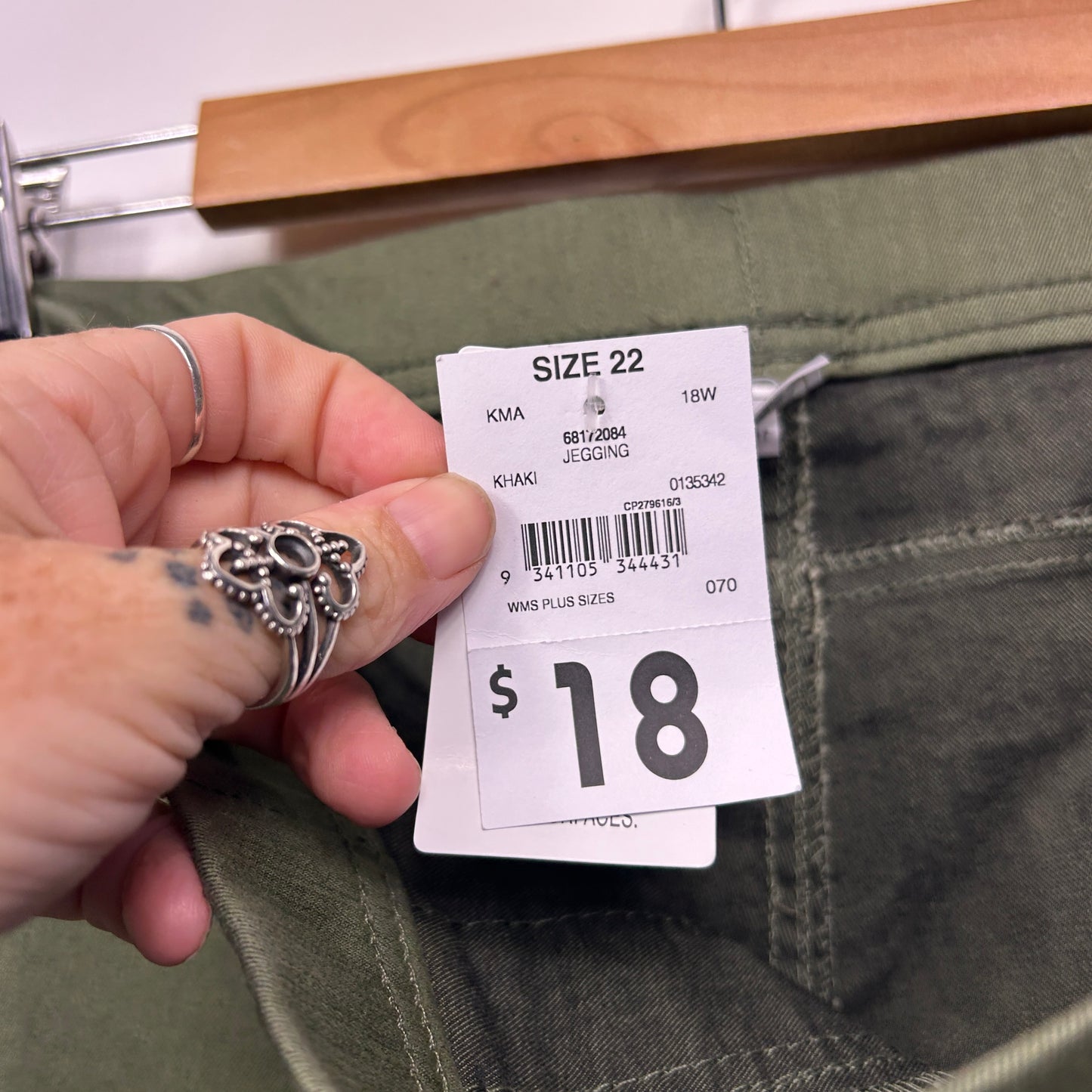 Clothing & Co Alexia Jeggings Pants Size 22 Khaki Green New
