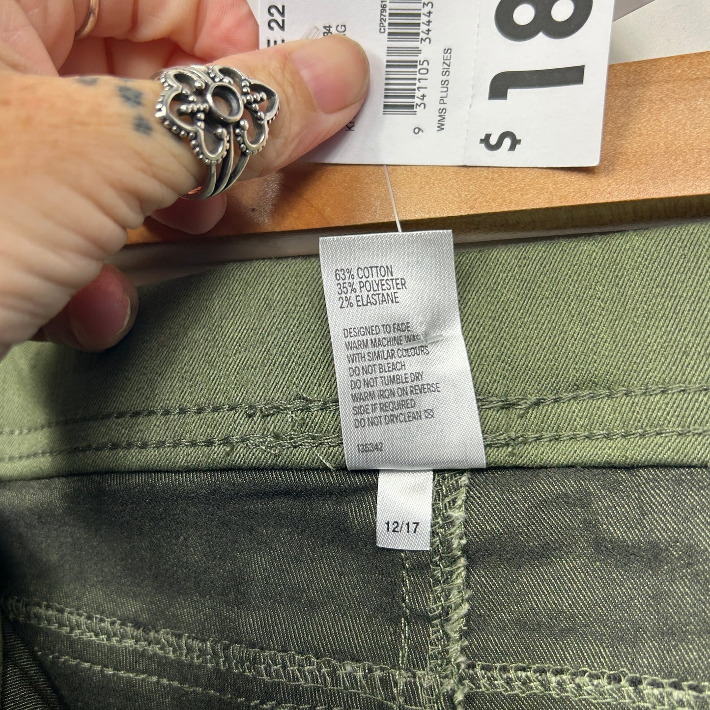 Clothing & Co Alexia Jeggings Pants Size 22 Khaki Green New