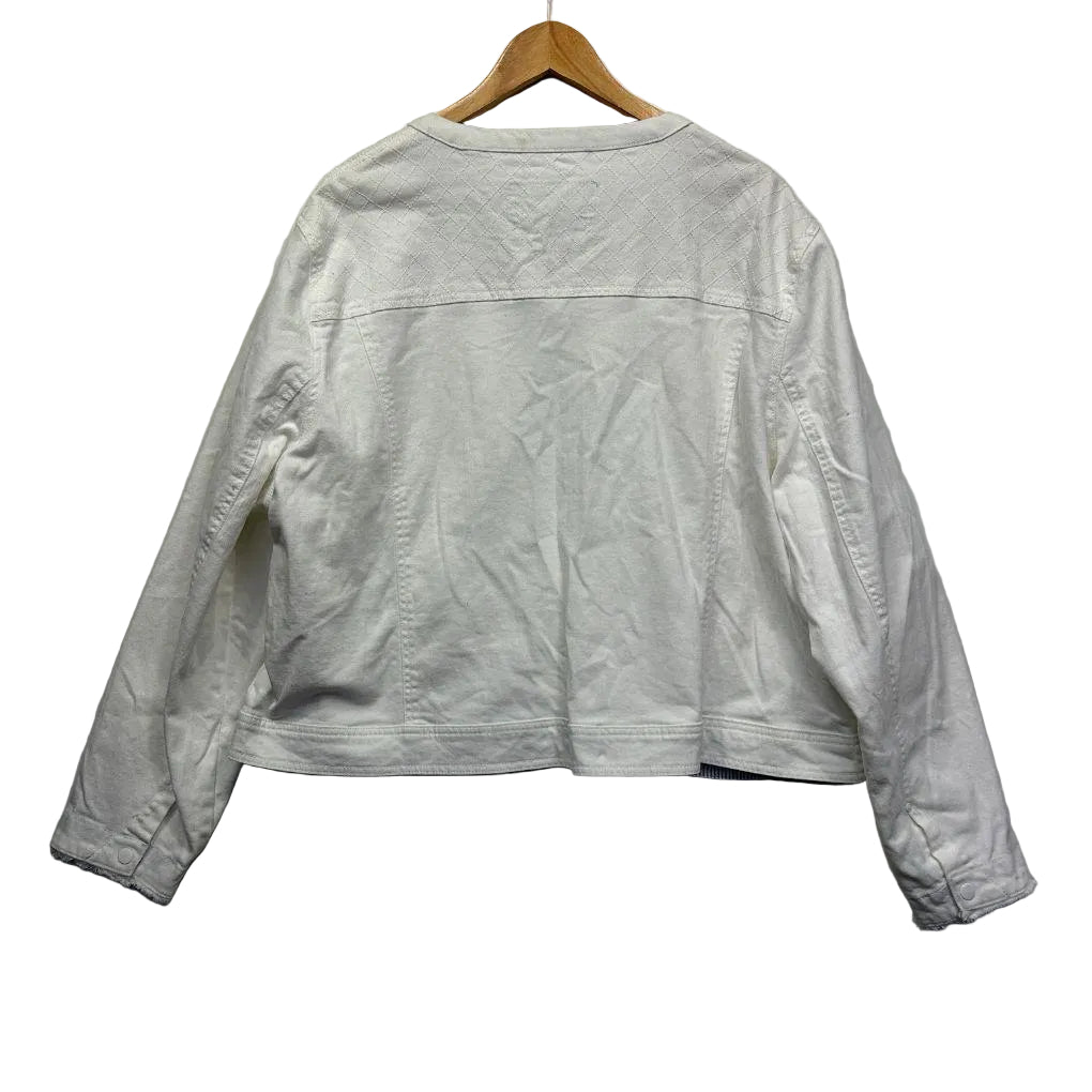 Virtuelle White Cotton Jacket - Size 24