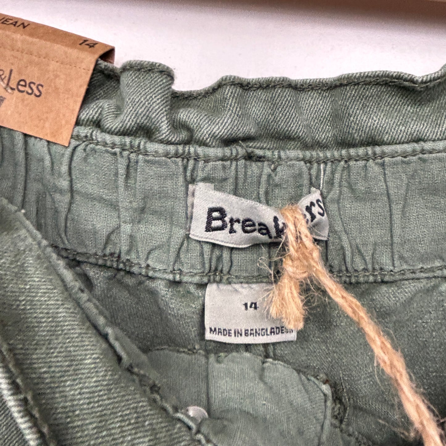 Breakers Joggers Size 14 Khaki Green Pockets Paperbag New