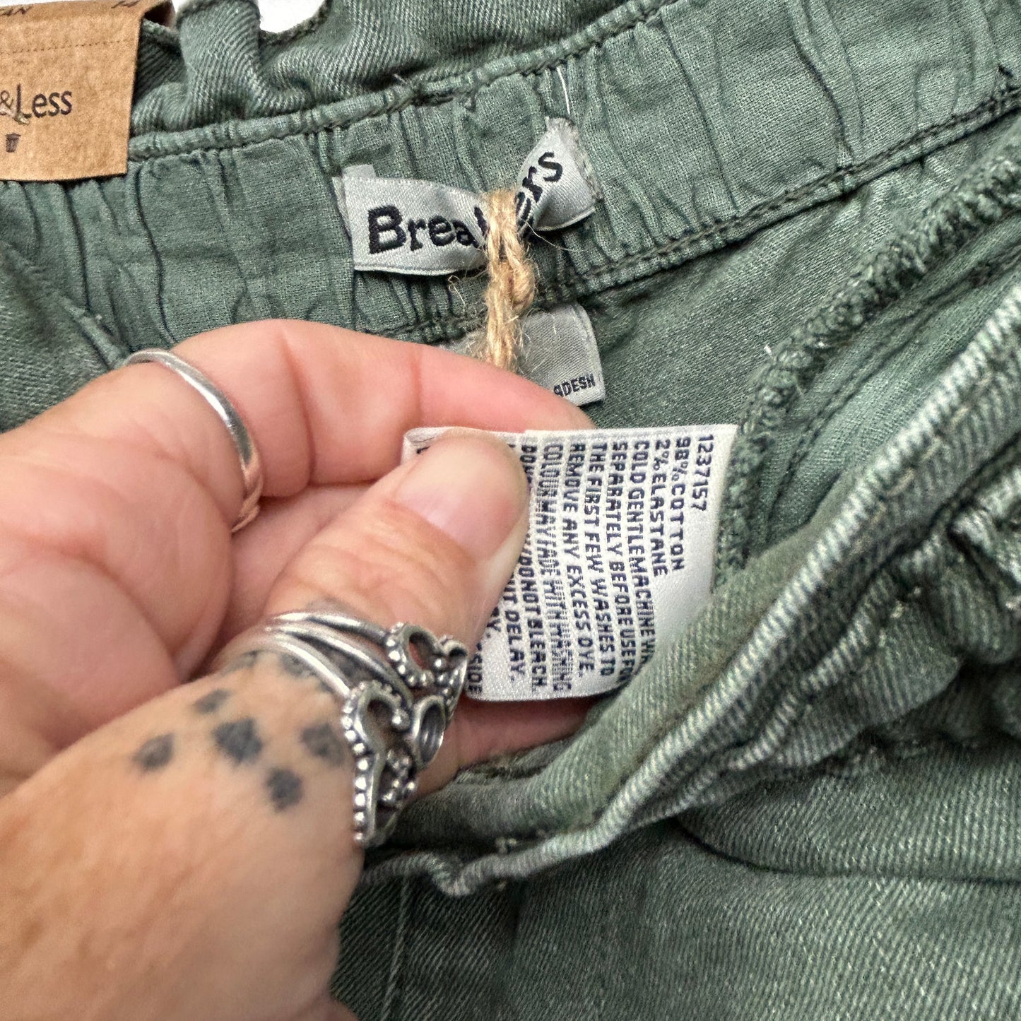 Breakers Joggers Size 14 Khaki Green Pockets Paperbag New