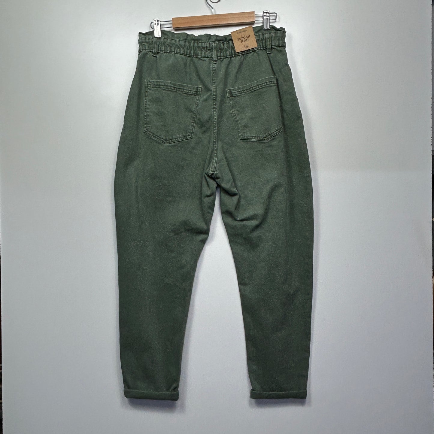 Breakers Joggers Size 14 Khaki Green Pockets Paperbag New