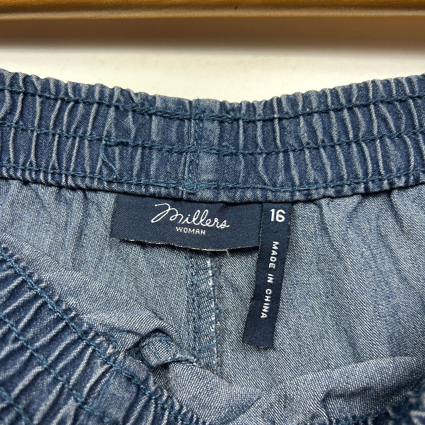 Millers Pants Size 16 Denim Elastic Waist pockets