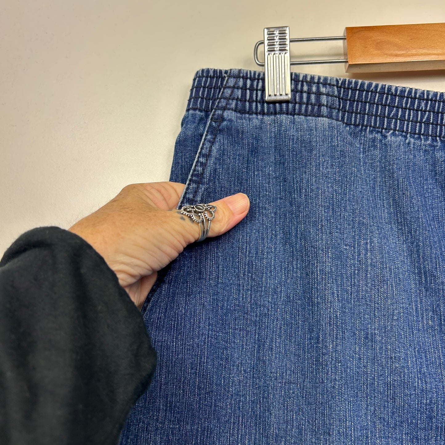 Black Pepper Pants Size 16 Pockets Blue Elastic Waist