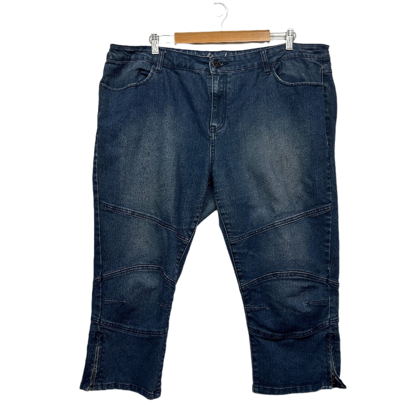 City Chic Denim Cropped Pants Size 20 Blue Pockets