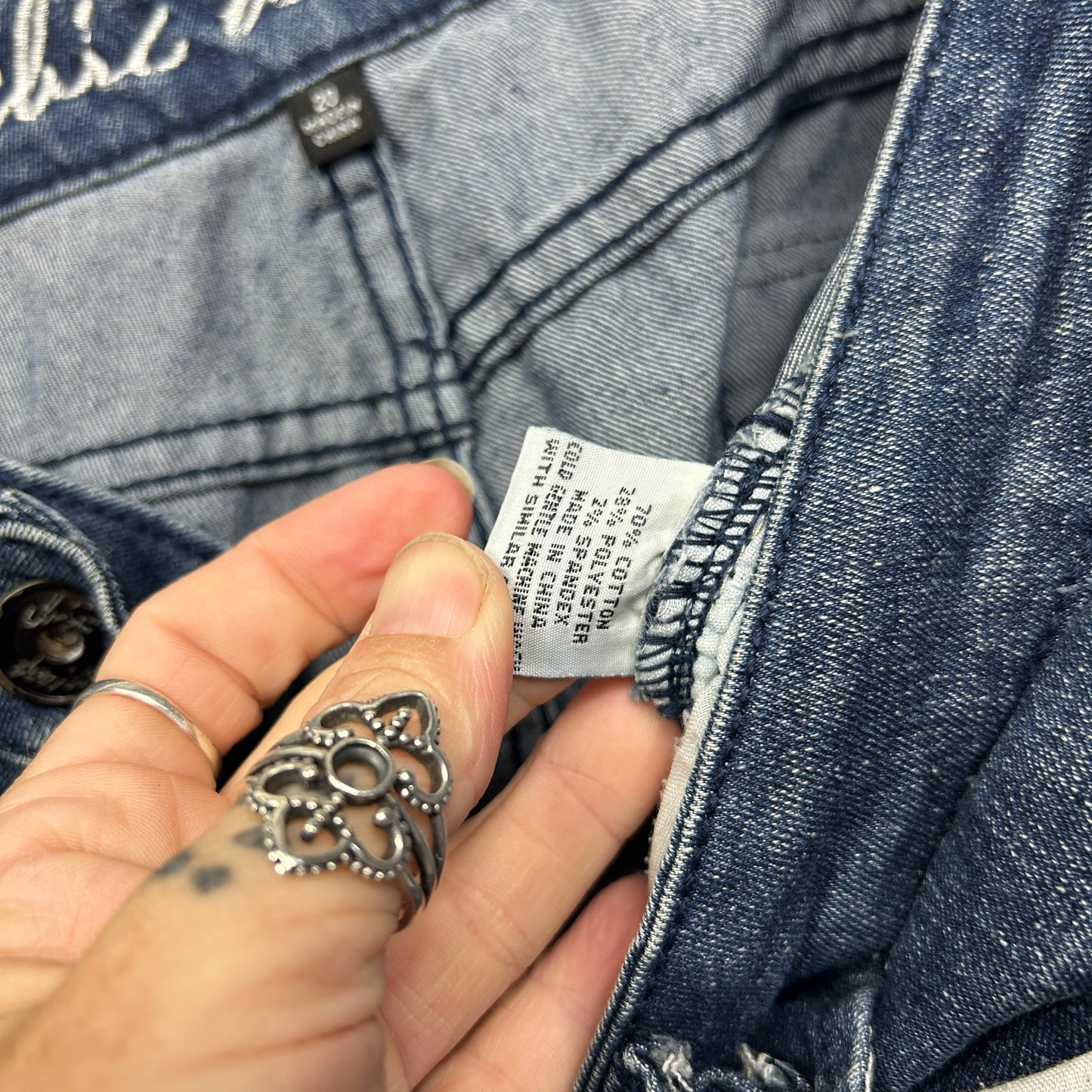 City Chic Denim Cropped Pants Size 20 Blue Pockets