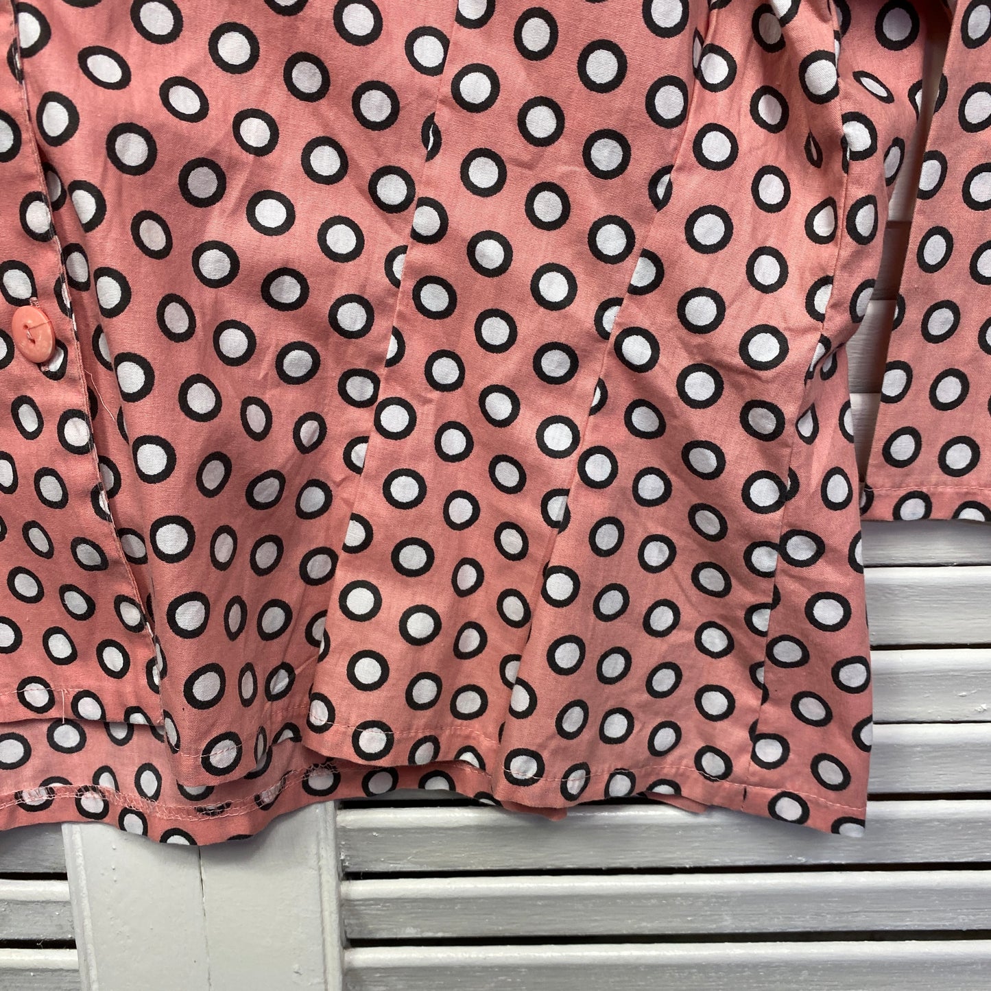 Vintage Regency Top Size 16 Pink Polka Dots Fitted
