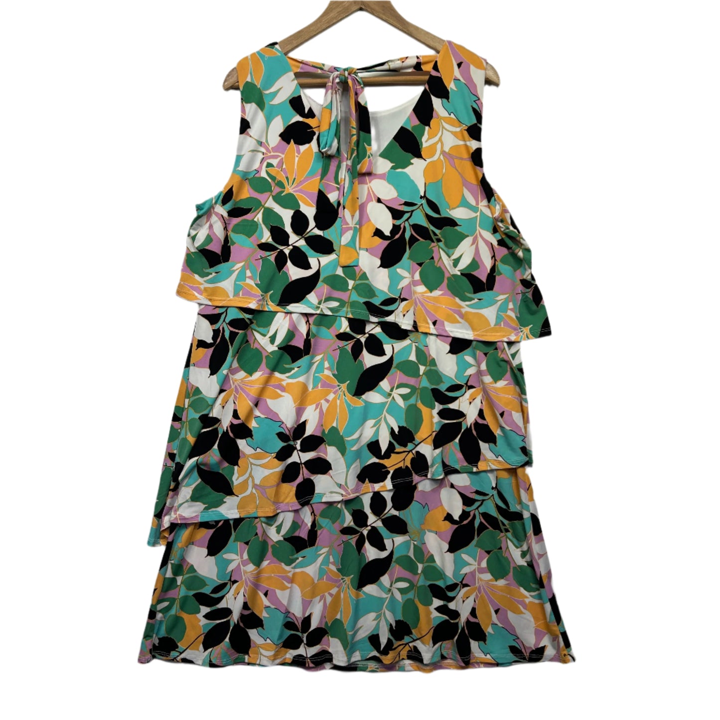 Nina Leonard Dress Size 16 18 XL Sleeveless Multicoloured Floral