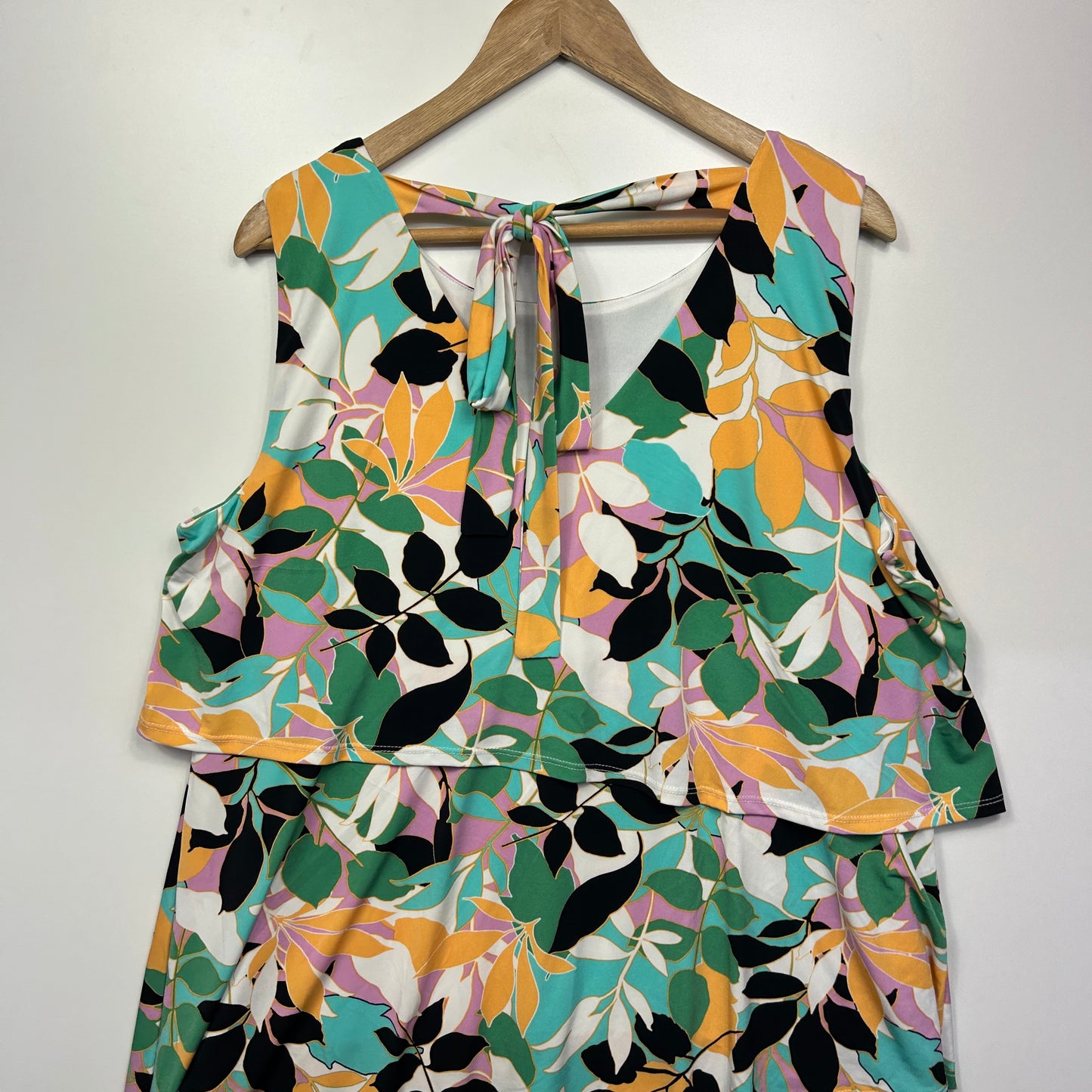 Nina Leonard Dress Size 16 18 XL Sleeveless Multicoloured Floral