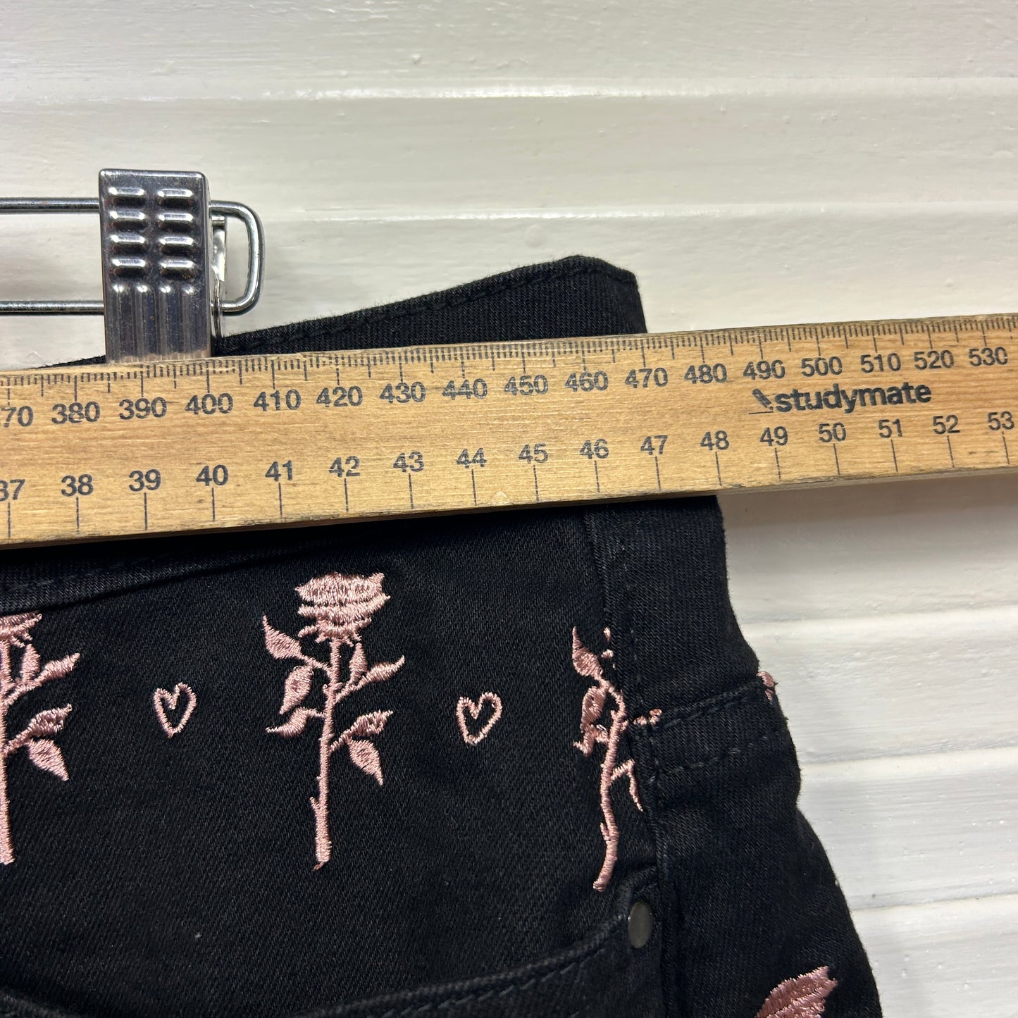 Helly Bunny Lover Skirt Size 2Xl 16 18 Black Pink Embroidered New