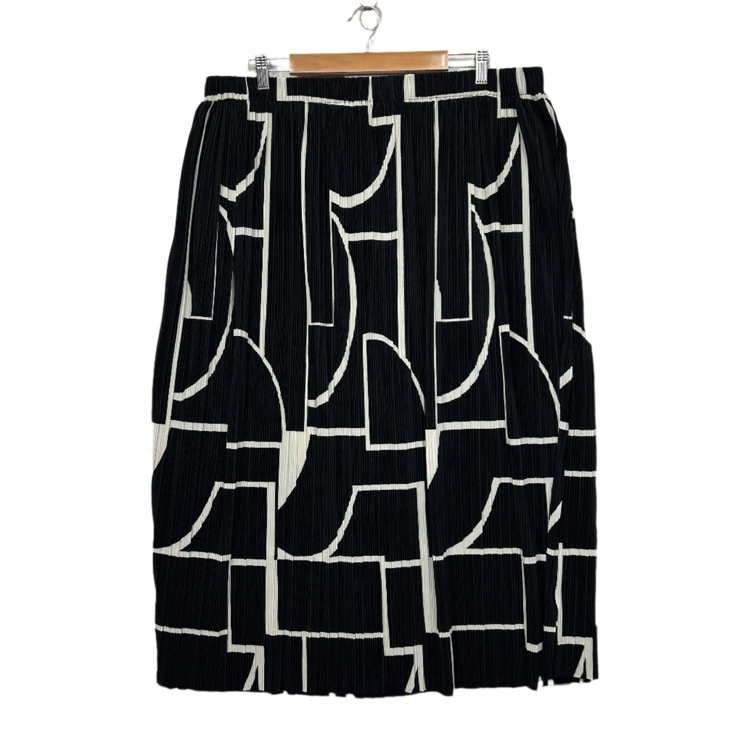 Suzanne Grae Midi Skirt Size 2XL 16 18 Pleated Black White