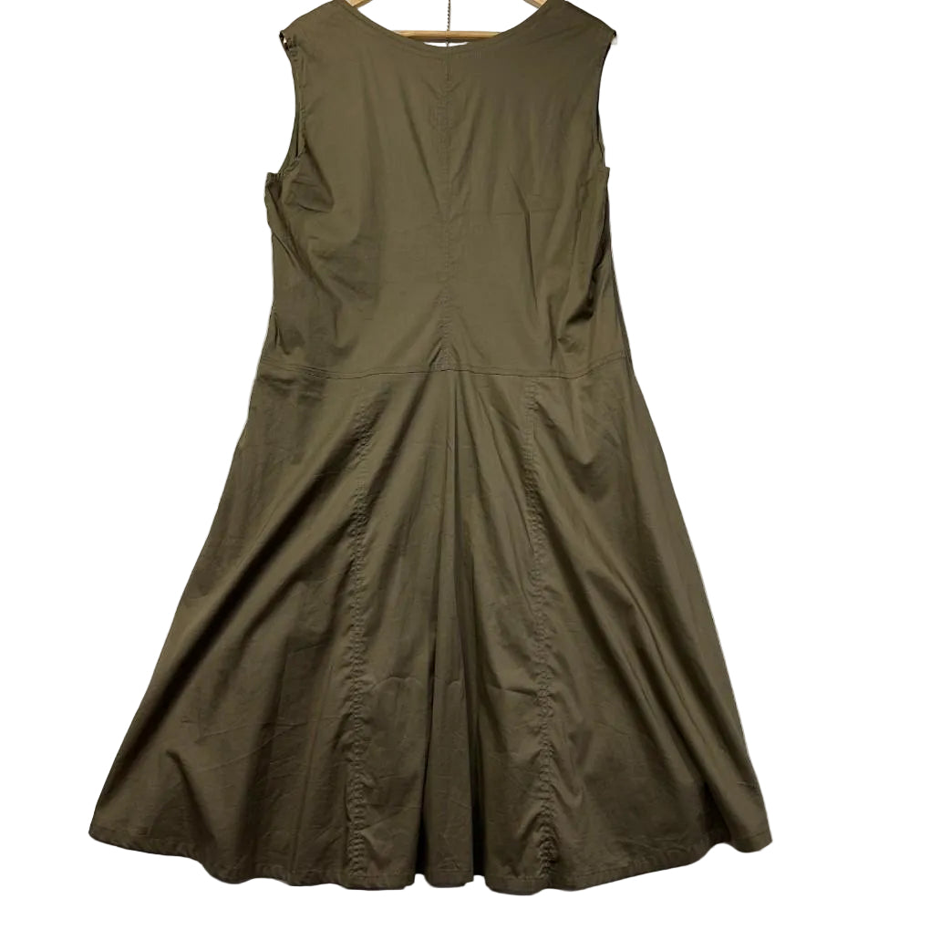 Privilege Olive Cotton Dress - Size 18