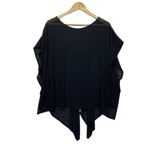 Lily Loves Top Size 16 Black Sheer Short Sleeve